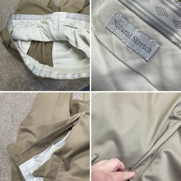 Zanella Italian Mens Dress Trousers 38 Wool Beige Pleated Formal Business Pants - Picture 8 of 12